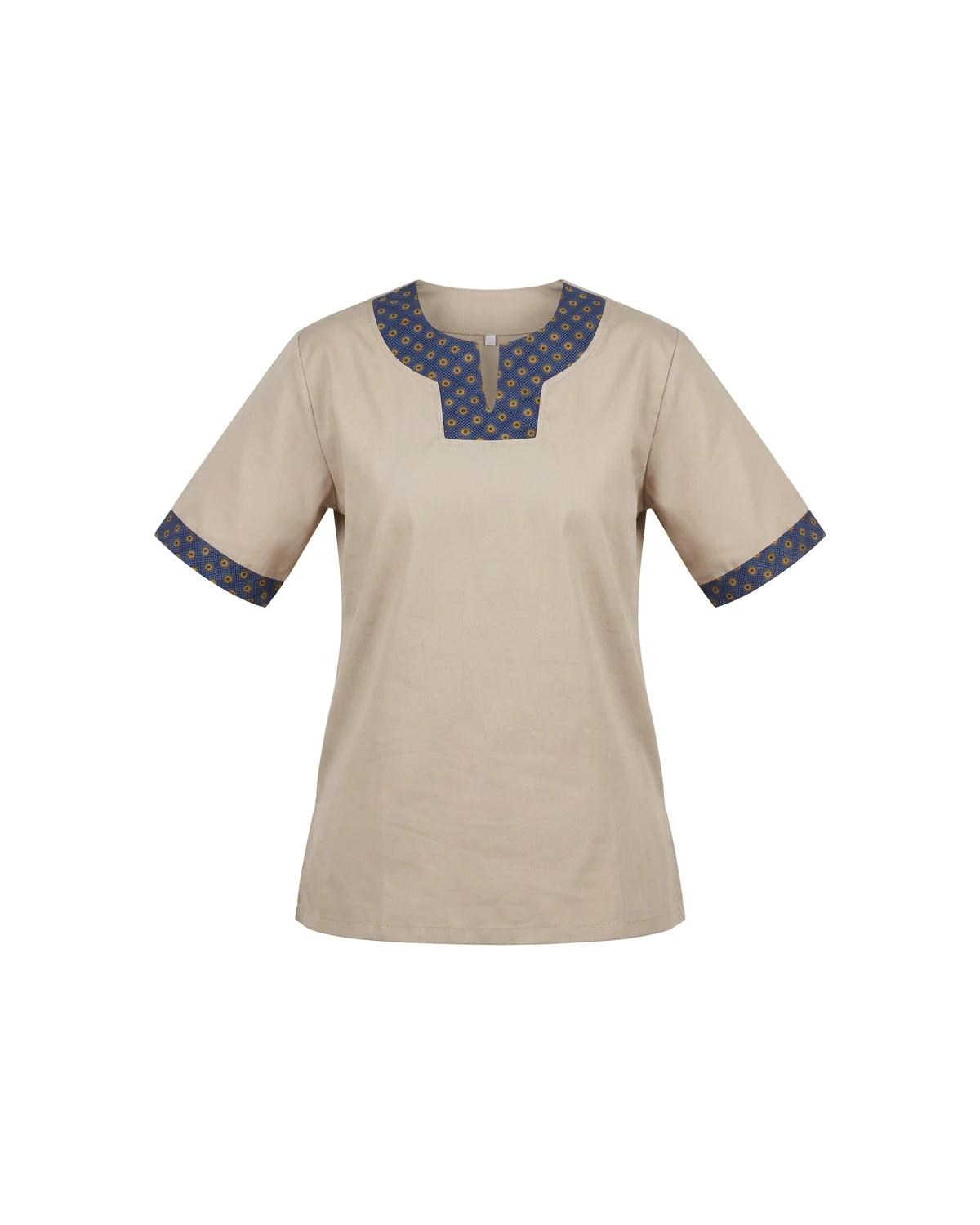 Unisex Housekeeping Tunic - Shweshwe Trim SS