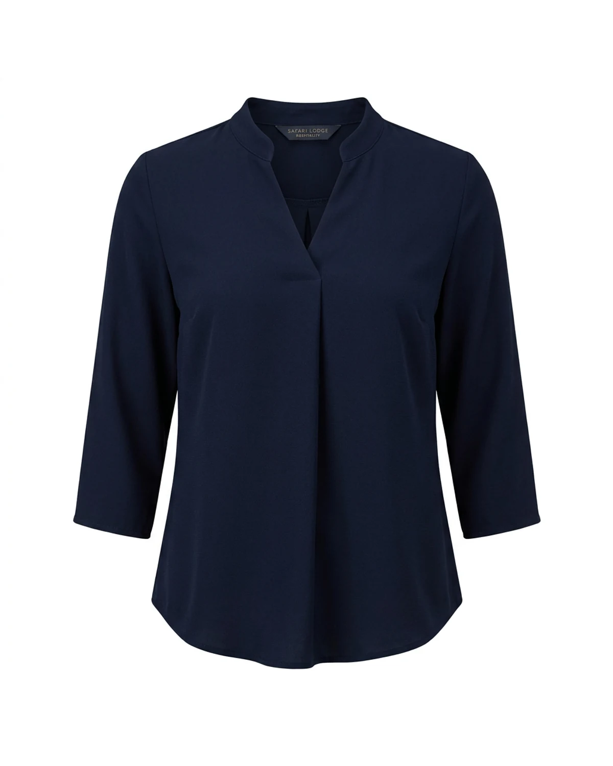 Ladies 3/4 Sleeve Blouse with Shaped Hemline