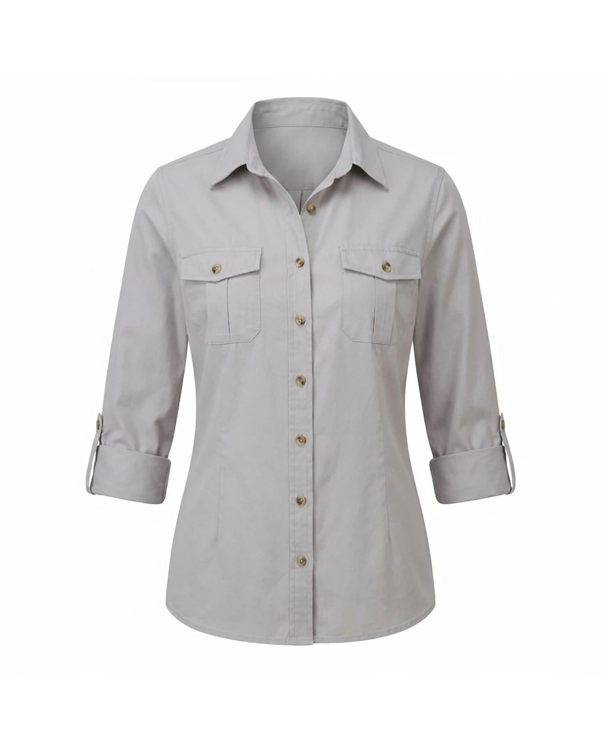 Ladies Classic Shaped Bush Shirt with Back Vent