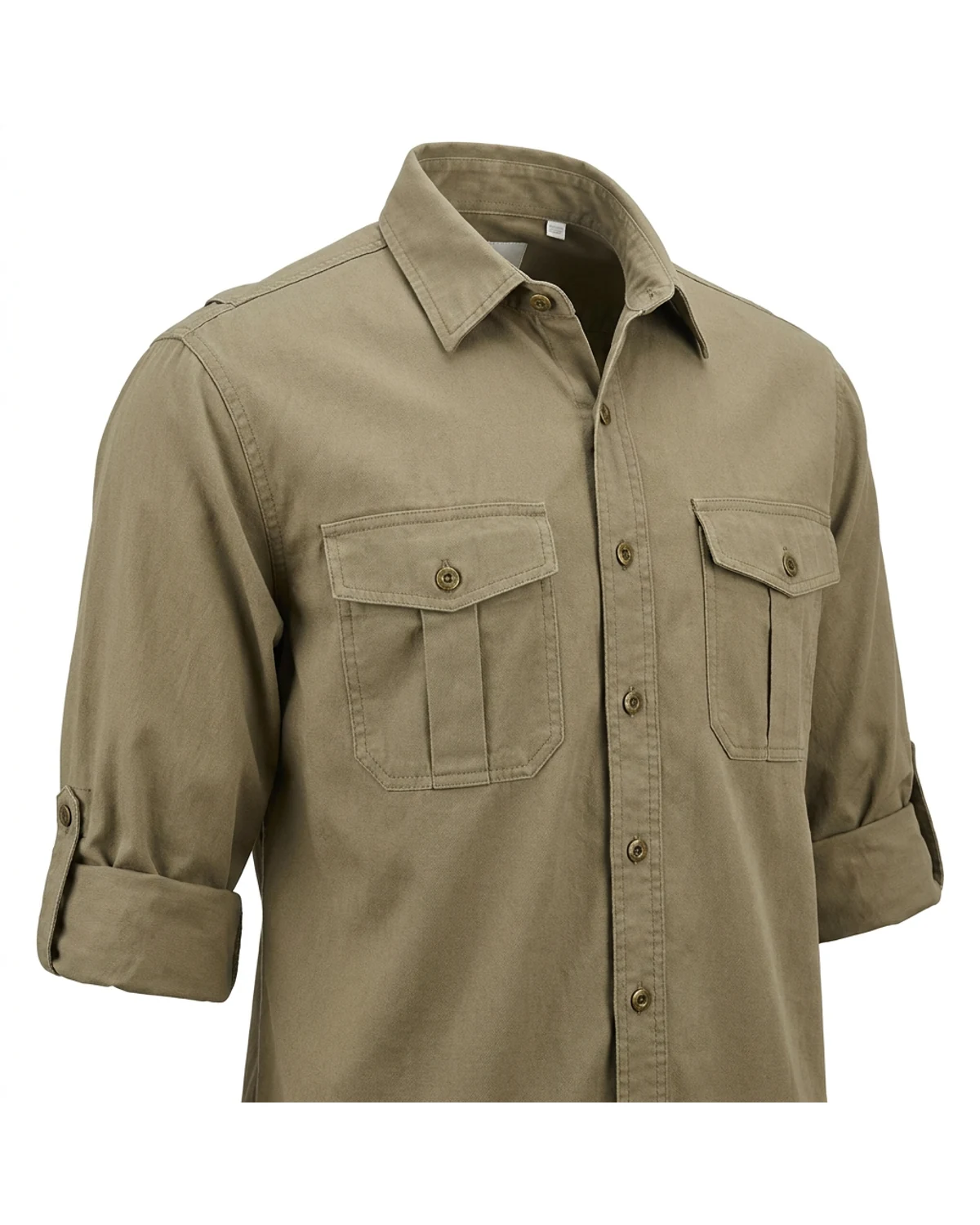 Men's 2 Pocket Bush Shirt: Long Sleeve