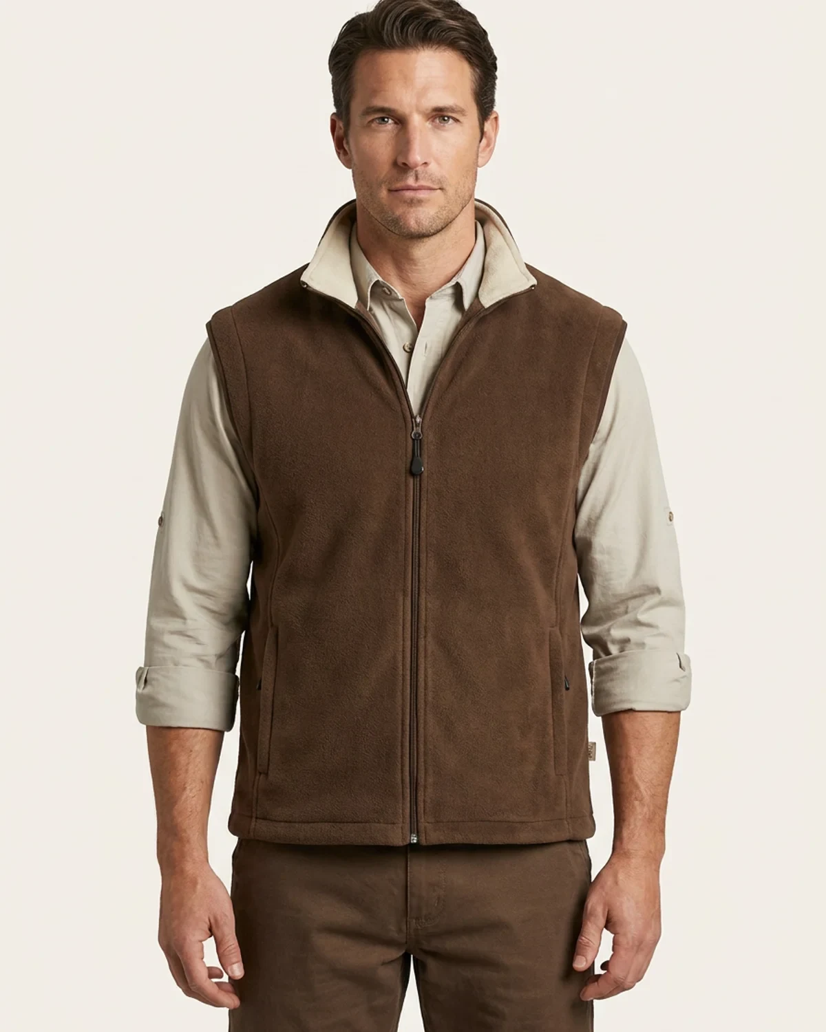 Unisex Polar Fleece Top With Pockets: Sleeveless